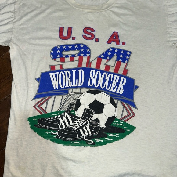 USA 94 World Soccer Men's Tee - White - Picture 1 of 4